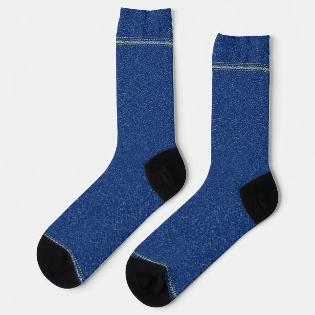 Blue Pattern Socks (Left)
