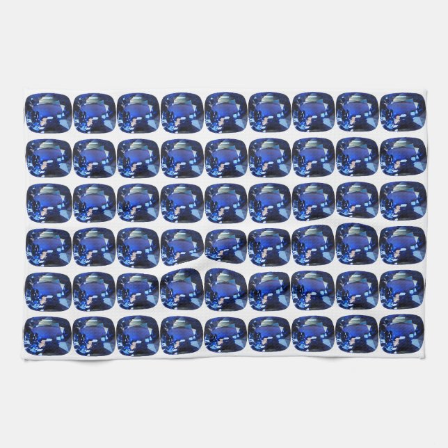 Blue Pattern Tea Towel (Horizontal)