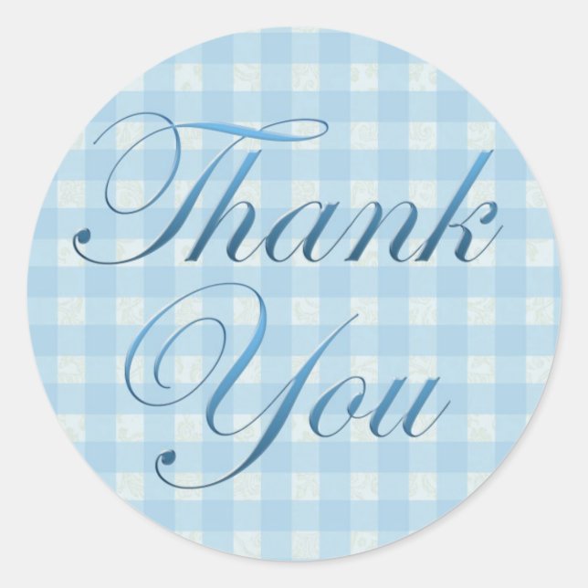 Blue Pattern Thank You Sticker (Front)