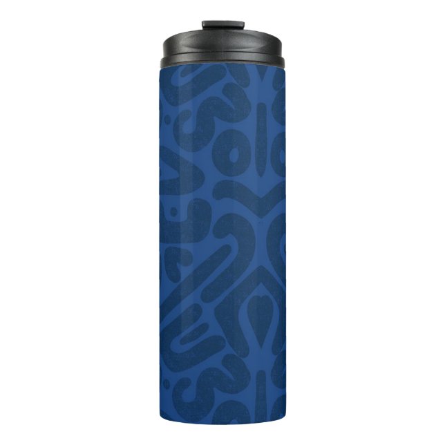 Blue Pattern Thermal Bottle (Front)