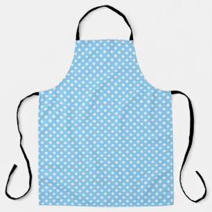 blue pattern with white polka dots  apron