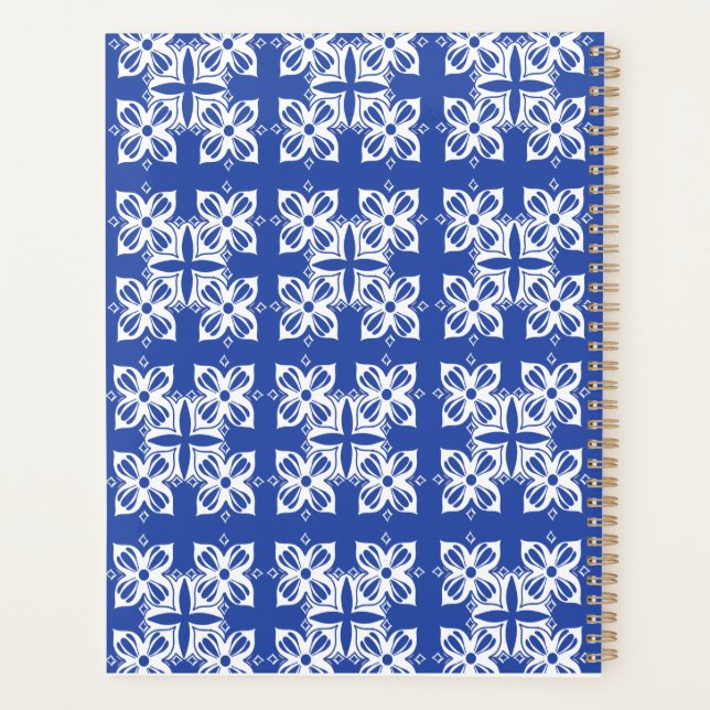 Blue patterned Classic Planner (Back)