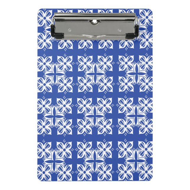 Blue patterned Classic Planner Mini Clipboard (Front)