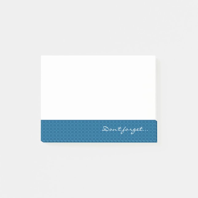 Blue Patterned Don't Forget Post-it Notes (Front)