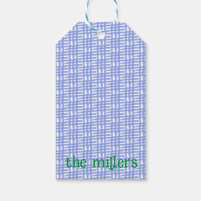 Blue Patterned Gift Tag (Front)