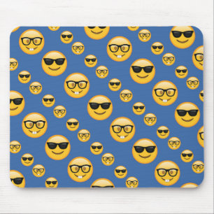 Blue Patterned Glasses Emojis Mouse Mat