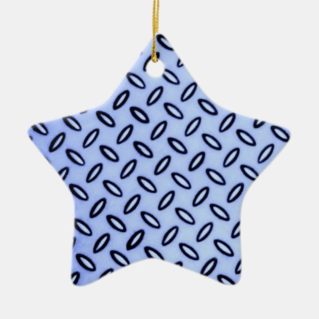 Blue Patterned Star Ornament (Front)