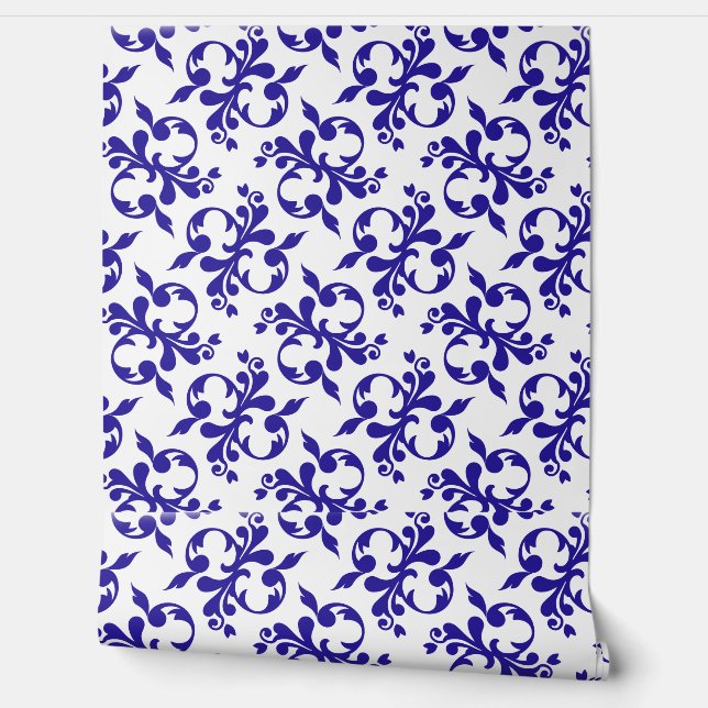 Blue Patterned Wallpaper (Unrolling)