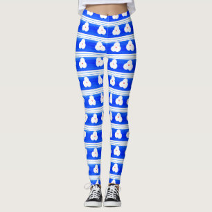 Blue Patterned Yoga Pants