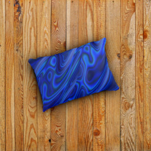 Blue Paua Abalone Shell Fractal Abstract Pattern  Decorative Cushion