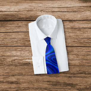 Blue Paua Abalone Shell Fractal Abstract  Tie