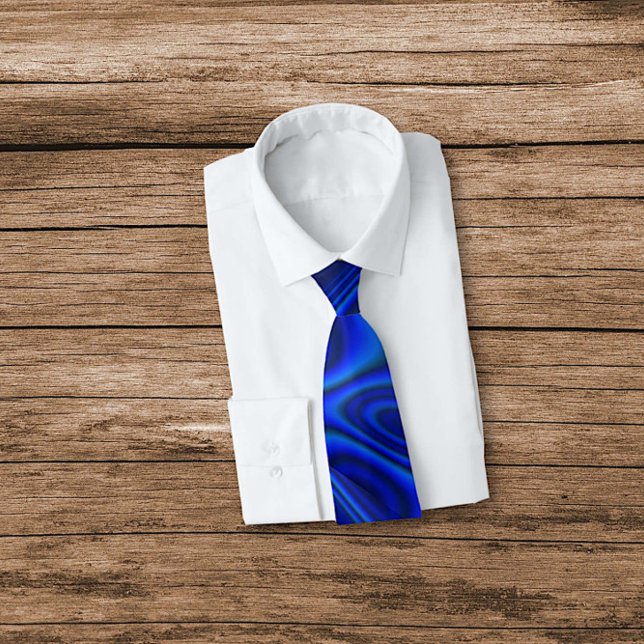 Blue Paua Abalone Shell Fractal Abstract  Tie (Creator Uploaded)