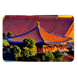 Blue Pavilion Roof Forbidden City Magnet