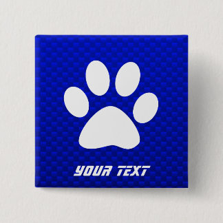 Blue Paw Print 15 Cm Square Badge
