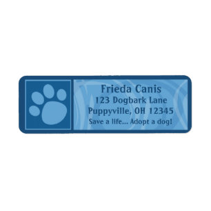 Blue Paw Print Address Labels
