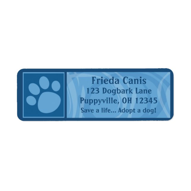 Blue Paw Print Address Labels (Front)