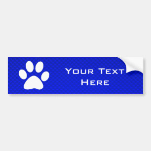 Blue Paw Print Bumper Sticker