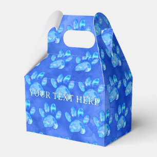 Blue Paw Print Custom Watercolor Custom Text Favour Box
