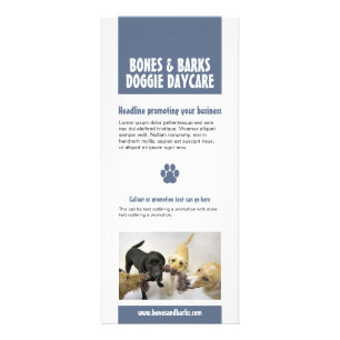 Blue Paw Print Dog Care Rack Card