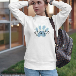 Blue Paw Print Dog Mum Crewneck Sweatshirt