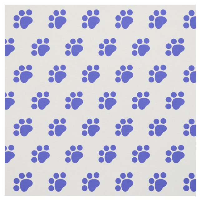 Blue Paw Print Pattern Fabric (Swatch)