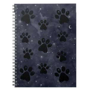 Blue Paw Stars Notebook