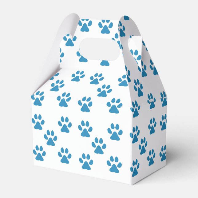 Blue Pawprints  Favour Box (Front Side)