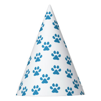 Blue Pawprints  Party Hat