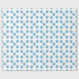 Blue Pawprints  Wrapping Paper