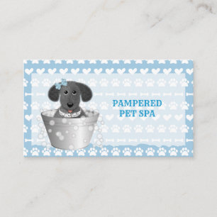 Blue Paws Bones Pet Groomer Business Card