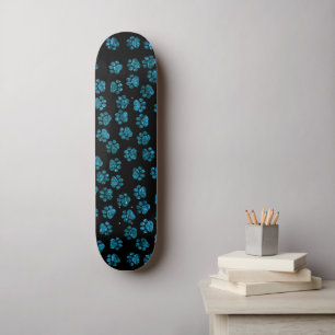 Blue Paws, Glitter Paws, Blue Glitter, Dog Paws Skateboard