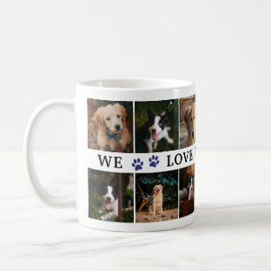 Blue Paws We Love You Dad Photo Collage Coffee Mug