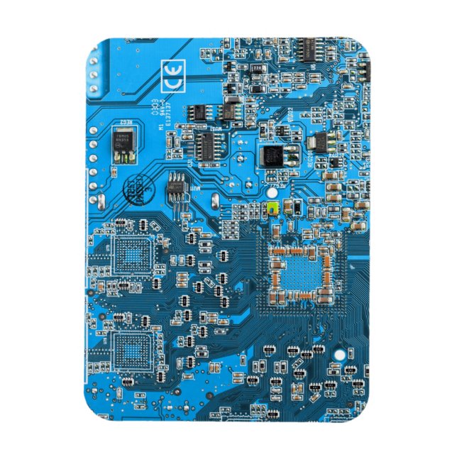 Blue PCB Circuit Board Design for IT Pros Magnet (Vertical)