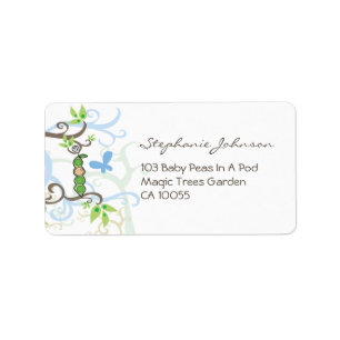 Blue Pea In A Pod Boy Baby Shower Address Labels