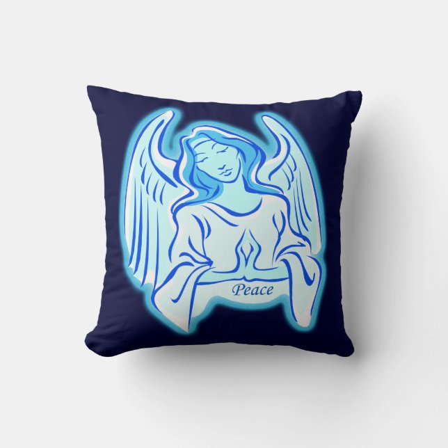 Blue Peace Angel Reversible Pillow (Front)