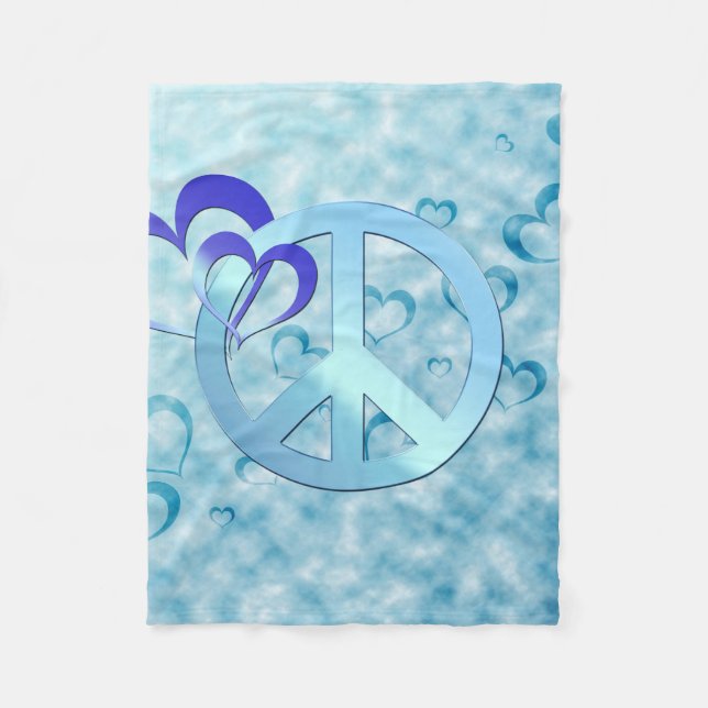 Blue Peace Fleece Blanket (Front)