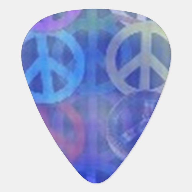 Blue Peace Guitar Picks - Musician's Supplies Gift (Front)