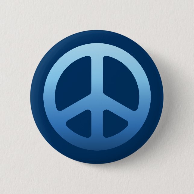 Blue Peace Sign 6 Cm Round Badge (Front)