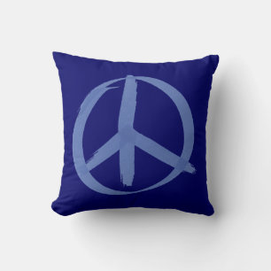 Blue Peace Sign Cushion