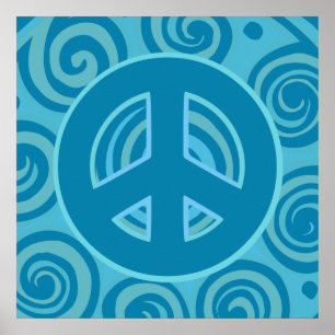 Blue Peace Sign Design