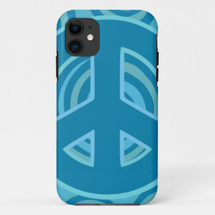 Blue Peace Sign Design iPhone 11 Case
