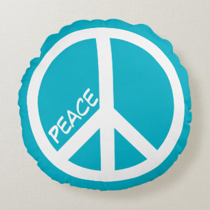 Blue Peace Sign Pillow