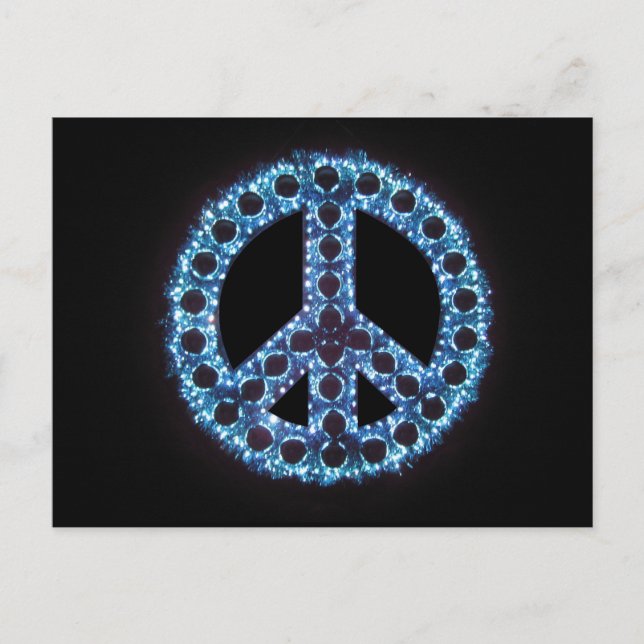 blue peace sign postcard (Front)