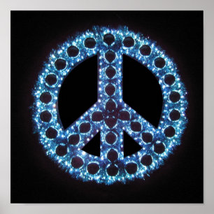 blue peace sign poster