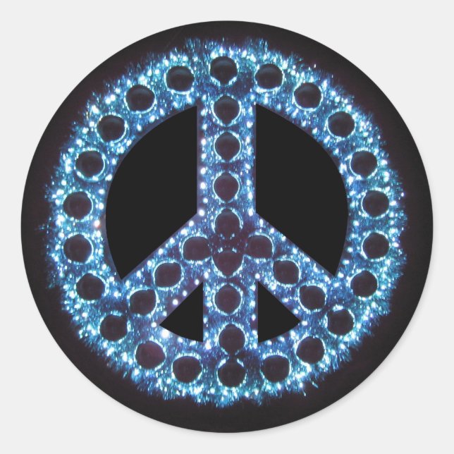 blue peace sign sticker (Front)