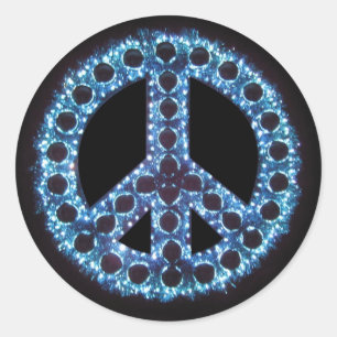 blue peace sign sticker