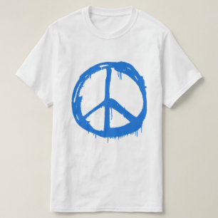 Blue Peace Sign Symbol T-Shirt