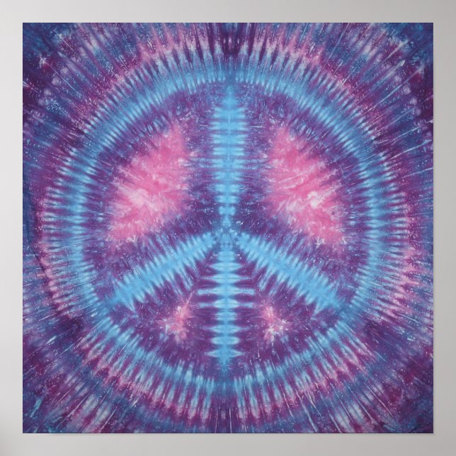 Blue Peace Sign Tie Dye (Front)