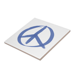 Blue Peace Sign Tile
