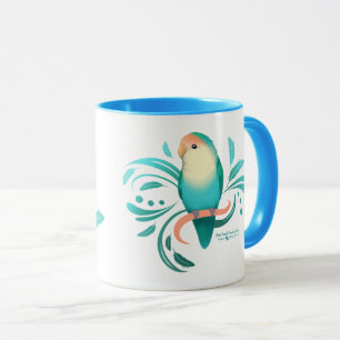 Blue Peach Faced Lovebird Mug